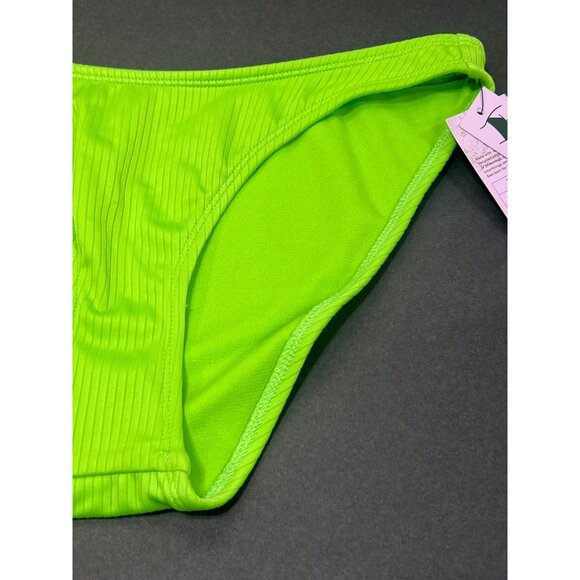 Wild Fable - Women's Ribbed High Leg Cheeky Bikini Bottom-Green-Extra Small(0-2) - Picture 12 of 12